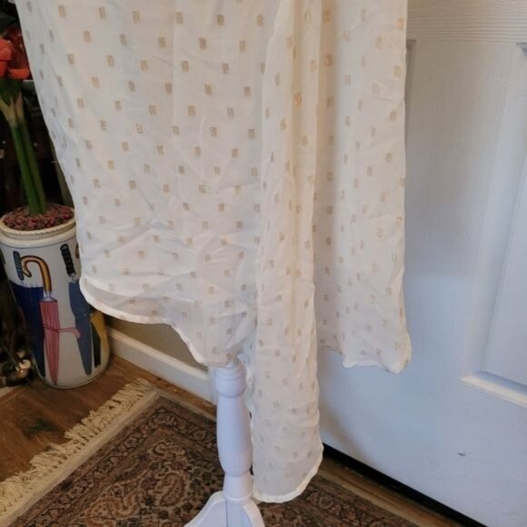 Melissa McCarthy Seven Blouse Top Size 1 1X Off White Gold Classy QVC - Picture 6 of 8